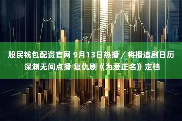 股民钱包配资官网 9月13日热播／将播追剧日历 深渊无间点播 复仇剧《为爱正名》定档